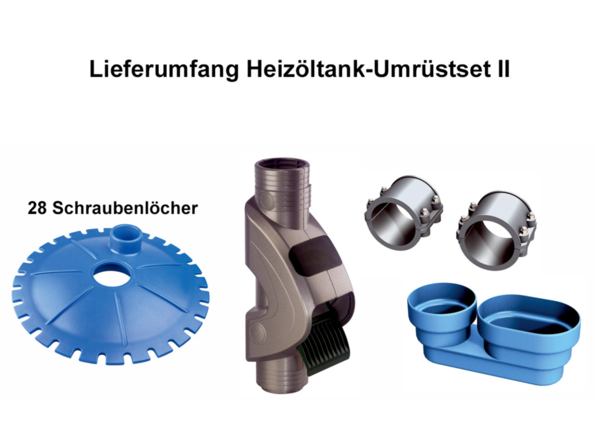 Lieferumfang von Heizöltank-Umrüstset 2 für Regenwasser