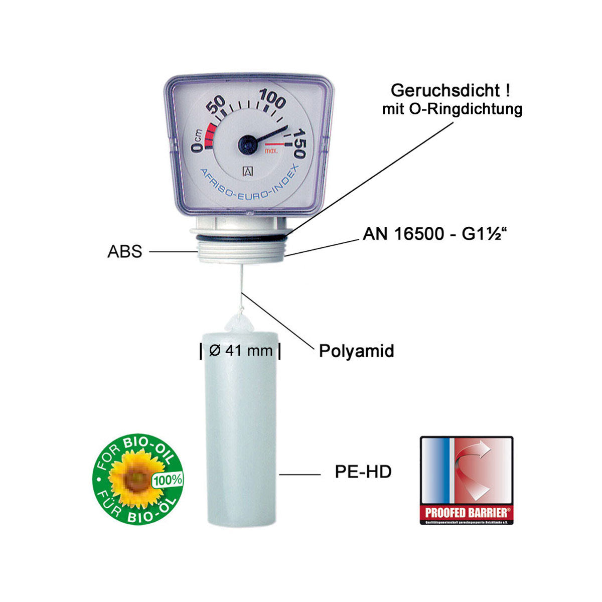 MT-Profil R, mechanischer Füllstandanzeiger für Heizöltanks