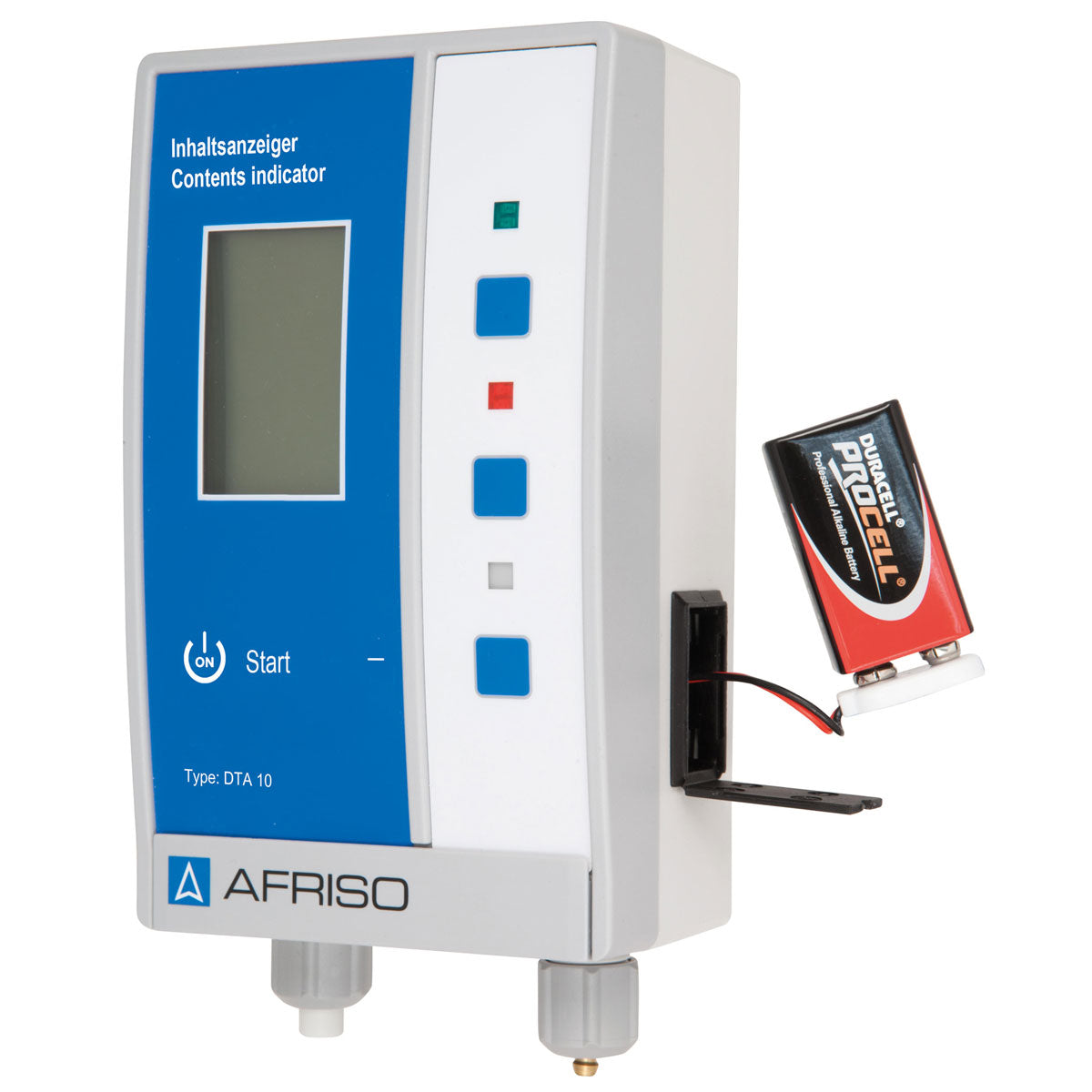 Füllstandsmessgerät für Heizöltank DTA 10 mit seitlichem Batteriefach