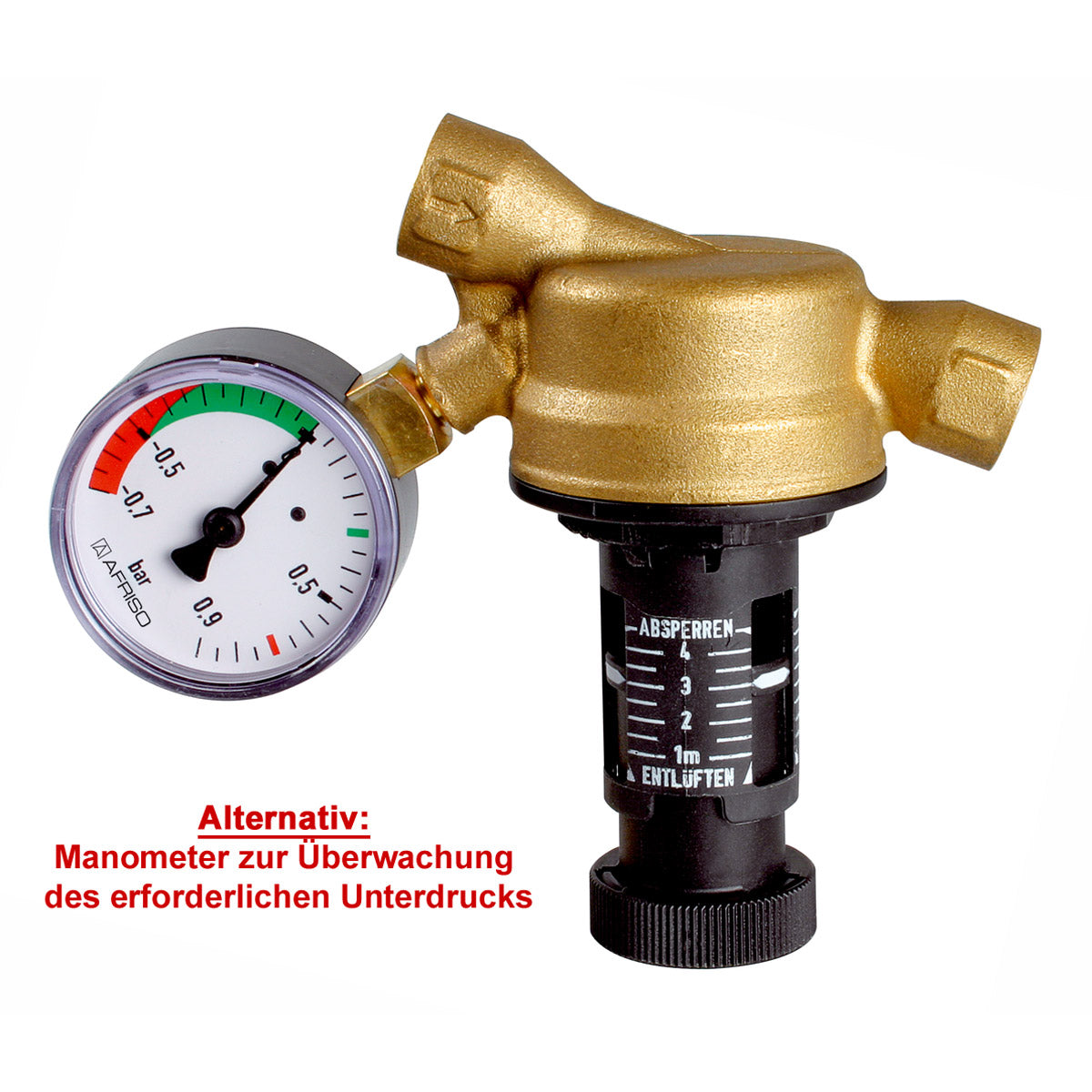 Kolben-Antiheberventil KAV mit Manometer