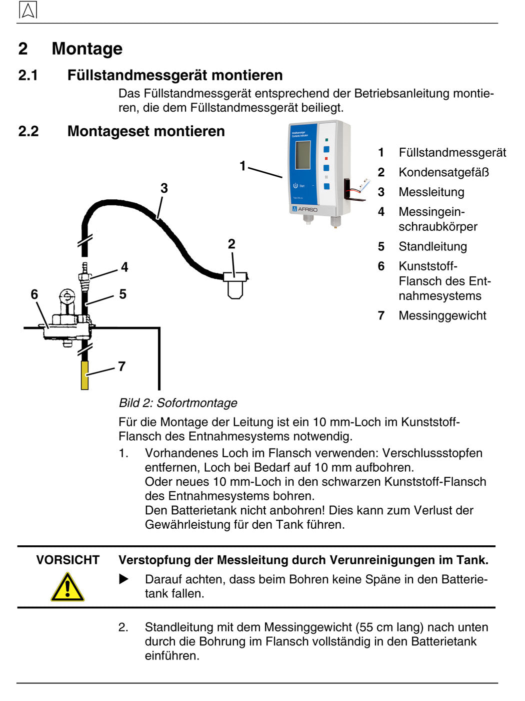 Einbauanleitung Montagesatz für Kunststoff-Batterietanks