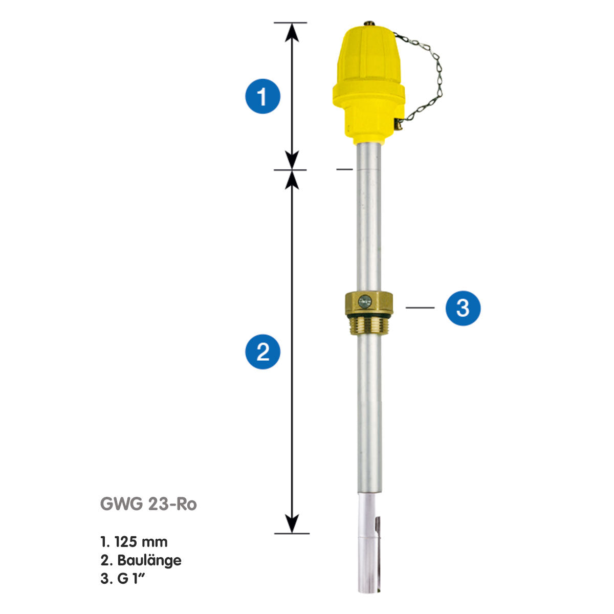 Maßangeben zu Grenzwertgeber GWG 23-Ro für Außentanks