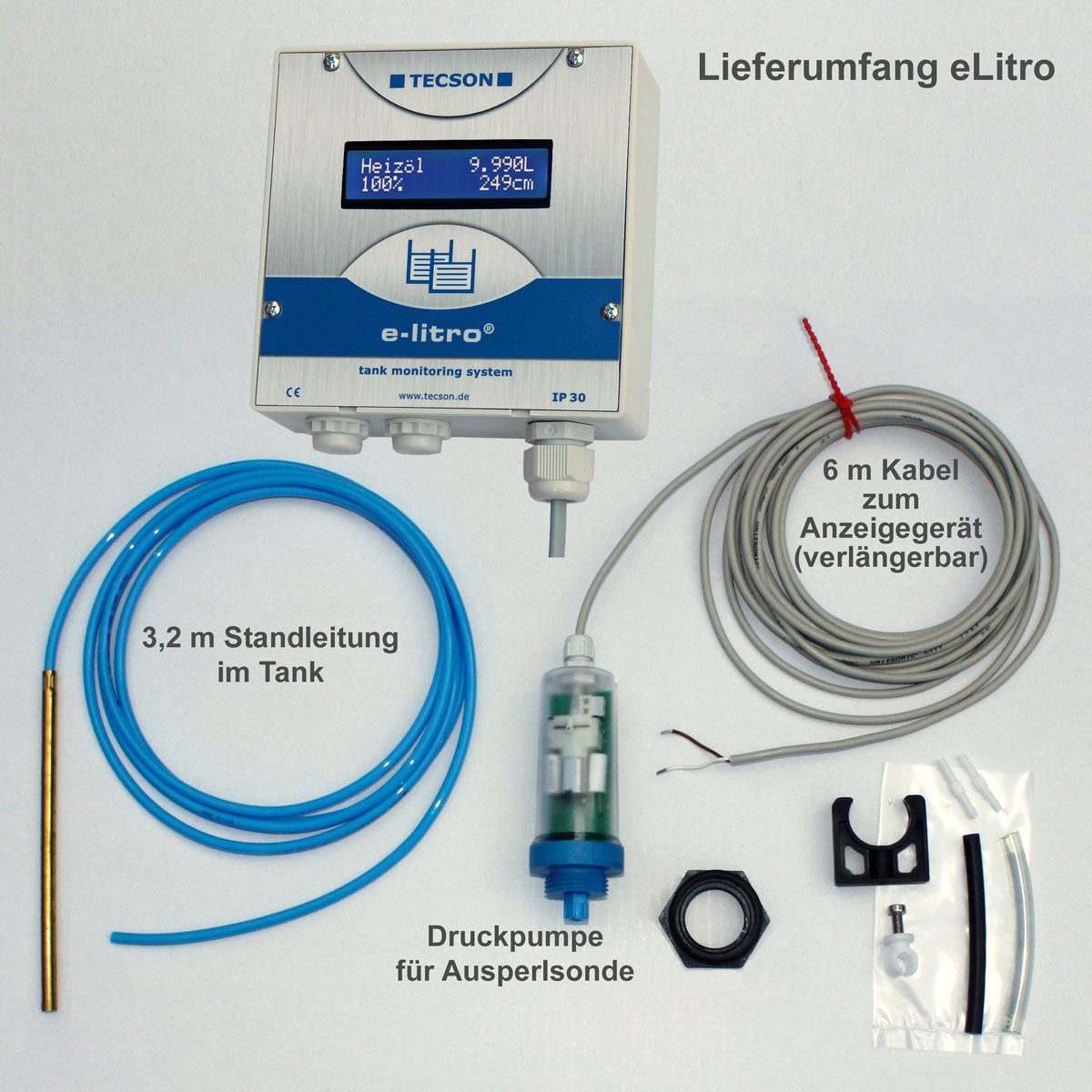 Lieferumfang Füllstandmessgerät eLitro Standard