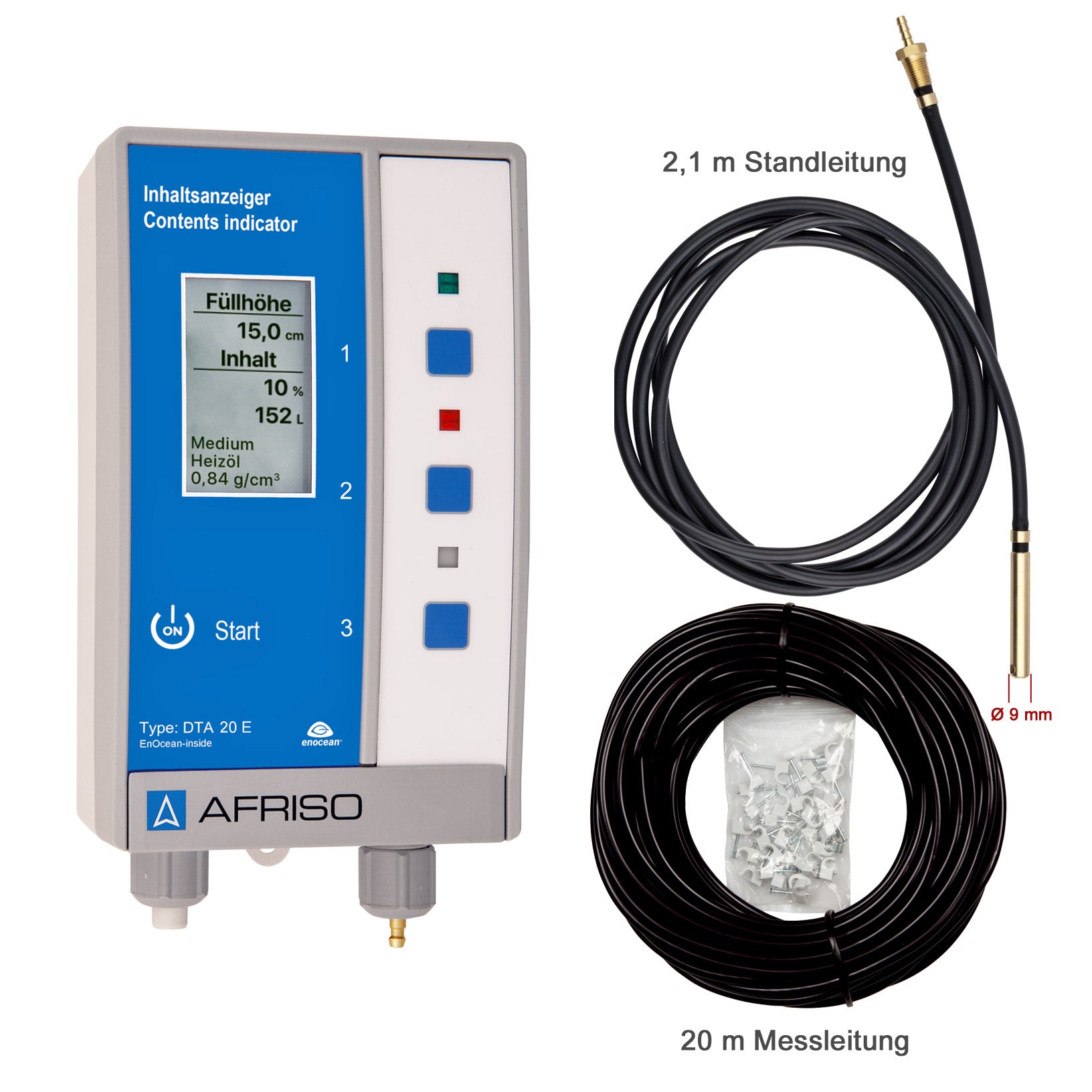 Smart Home Tankinhaltsanzeiger DTA 20 E von AFRISO für PE-Batterietanks ohne freie Öffnung