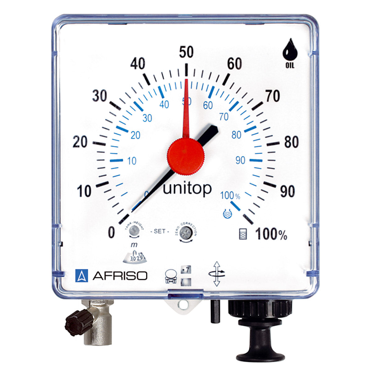 Pneumatischer Inhaltsanzeiger Unitop 3000 incl. Montageset für Batterietanks ohne freien Öffnung
