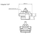 Umrüst-Adapter V.VF für GAMPPER-Klemmanschluss auf Gewindeanschluss M30 x 1,5 mm