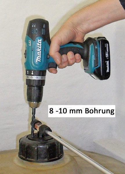 Einbau der Mess-Standleitung bei Batterietanks ohne freie Öffnung