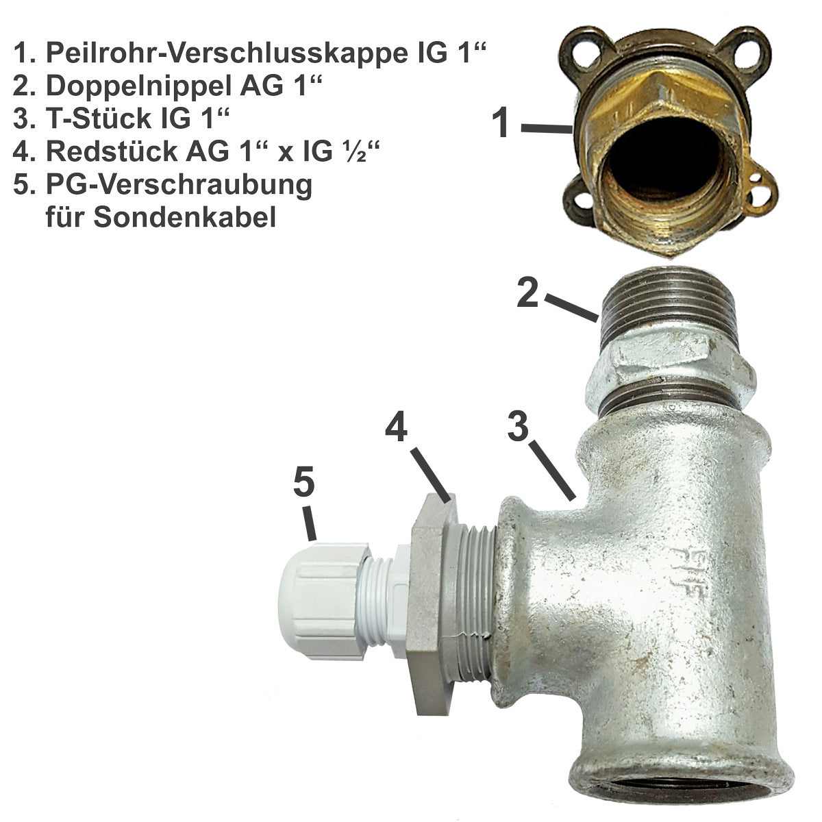 Peilrohr-Adapter für Sondenkabel (T-Stück)
