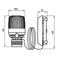 Maße: Heizkörper Thermostatkopf 323 KD F mit 2 m Fernfühler für Danfoss-Klemmanschluss, kompatibel mit Baureihe RA