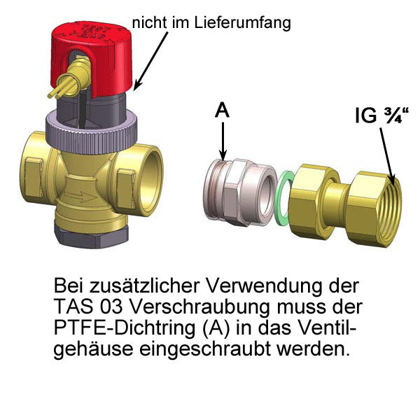 Montage des Verschraubungssets für Thermische Ablaufsicherung TAS 03